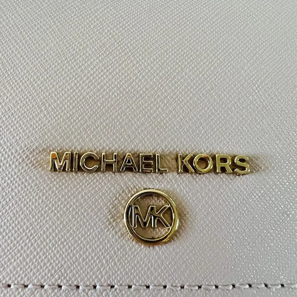 MICHAEL KORS Jet Set Charm Soft Pink Leather Wallet On A Chain Crossbody Bag